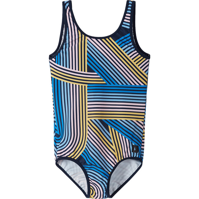 Uimaan Print Swimsuit, Frozen Blue
