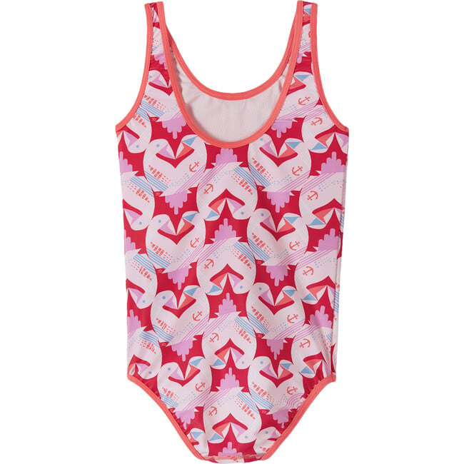 Uimaan Print Swimsuit, Misty Red - One Pieces - 2