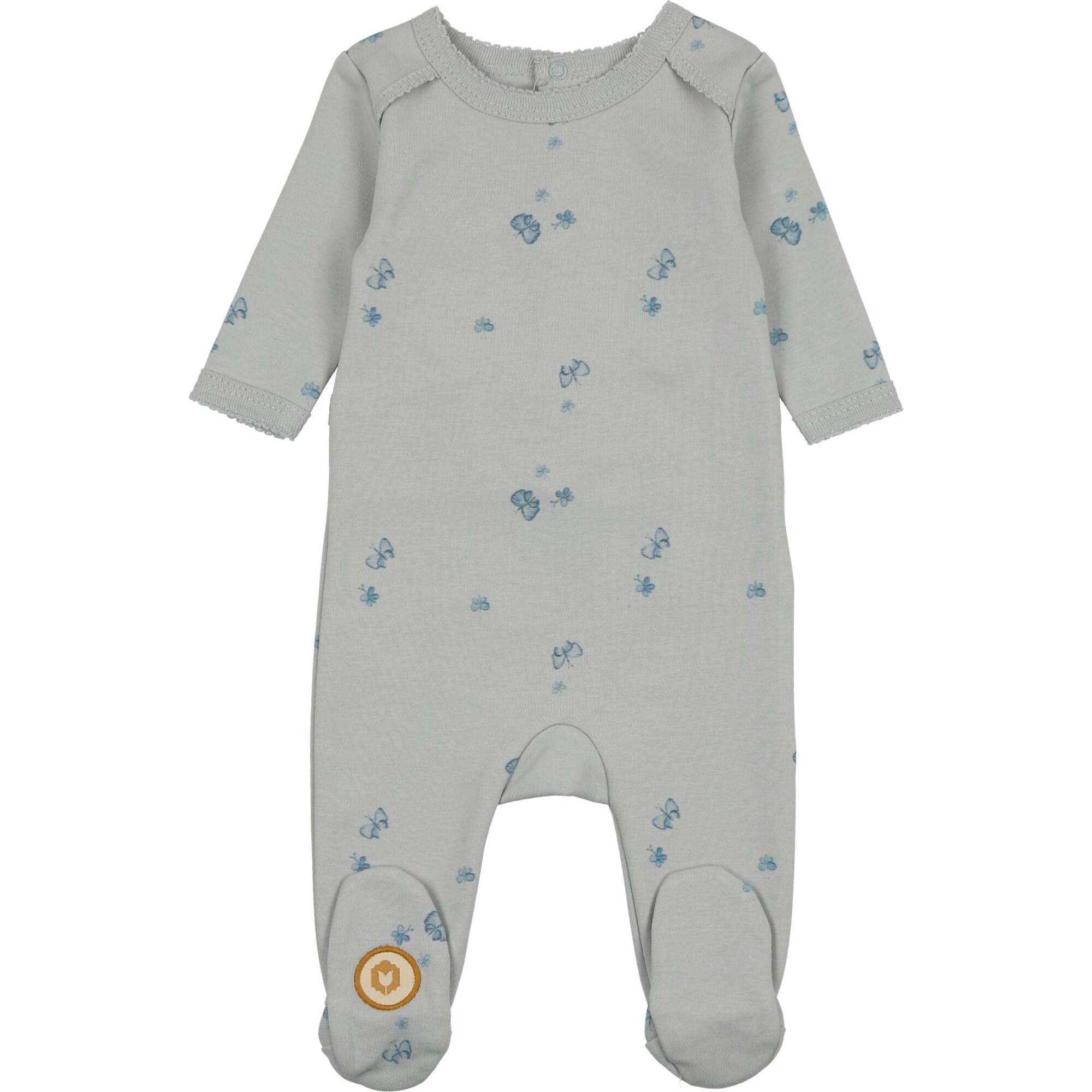 Butterfly Bliss Footie, Pearl Blue - Footie Pajamas - 1
