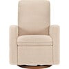 Cali Pillowback Shearling Swivel Glider, Chai & Dark Wood Base - Nursery Chairs - 4