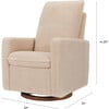 Cali Pillowback Shearling Swivel Glider, Chai & Dark Wood Base - Nursery Chairs - 8