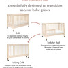 Maki Full-Size Portable Folding Crib with Toddler Bed Conversion Kit, Natural - Cribs - 7