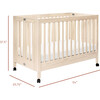 Maki Full-Size Portable Folding Crib with Toddler Bed Conversion Kit, Natural - Cribs - 11