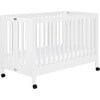 Maki Full-Size Portable Folding Crib with Toddler Bed Conversion Kit, White - Cribs - 1 - thumbnail