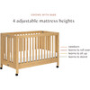 Maki Full-Size Portable Folding Crib With Toddler Bed Conversion Kit, Honey - Cribs - 5