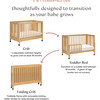 Maki Full-Size Portable Folding Crib With Toddler Bed Conversion Kit, Honey - Cribs - 6