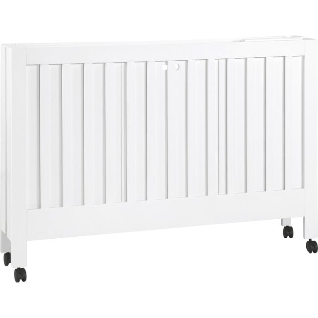 Maki Full-Size Portable Folding Crib with Toddler Bed Conversion Kit, White - Cribs - 9