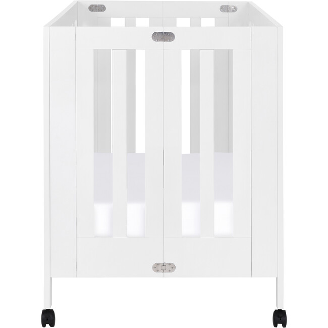 Maki Full-Size Portable Folding Crib with Toddler Bed Conversion Kit, White - Cribs - 10