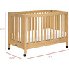 Maki Full-Size Portable Folding Crib With Toddler Bed Conversion Kit, Honey - Cribs - 10