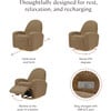 Nami Electronic & Swivel Glider Recliner With USB Port, Cortado Shearling & Light Wood Base - Nursery Chairs - 6