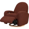 Nami Electronic & Swivel Glider Recliner With USB Port, Rouge Teddy Loop & Light Wood Base - Nursery Chairs - 7