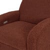 Nami Electronic & Swivel Glider Recliner With USB Port, Rouge Teddy Loop & Light Wood Base - Nursery Chairs - 9