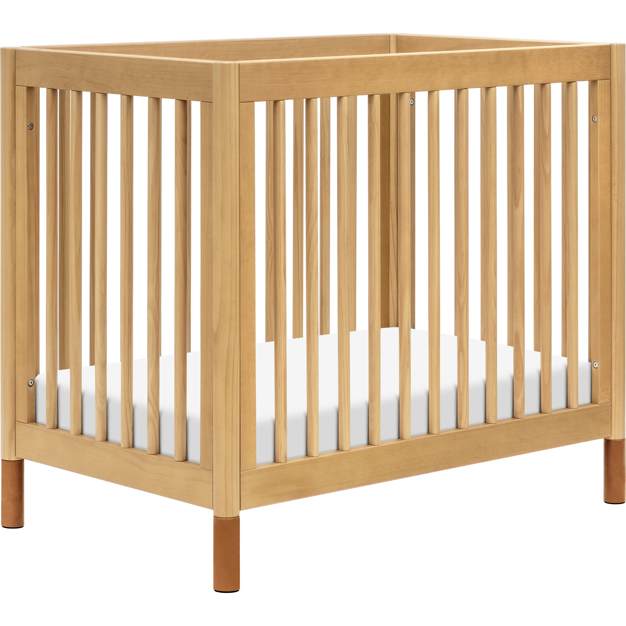 Gelato 4-in-1 Convertible Mini Crib, Honey & Vegan Tan