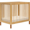 Gelato 4-in-1 Convertible Mini Crib, Honey & Vegan Tan Leather Feet - Cribs - 1 - thumbnail