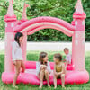 Water Fun Inflatable Castle Kiddie Pool & Sprinkler Play Center with Pump & Beach Balls, Pink - Water Toys - 7