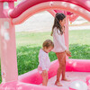 Water Fun Inflatable Castle Kiddie Pool & Sprinkler Play Center with Pump & Beach Balls, Pink - Water Toys - 9