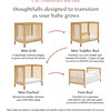 Gelato 4-in-1 Convertible Mini Crib, Honey & Vegan Tan Leather Feet - Cribs - 6