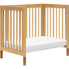 Gelato 4-in-1 Convertible Mini Crib, Honey & Vegan Tan Leather Feet - Cribs - 8