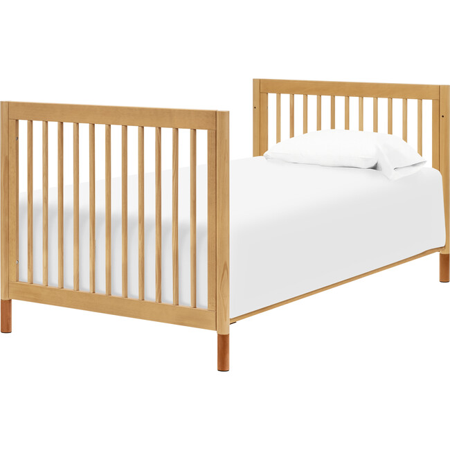 Gelato 4-in-1 Convertible Mini Crib, Honey & Vegan Tan Leather Feet - Cribs - 9