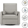 Ethan Water Repellent Recliner And Swivel Glider, Grey Linen - Nursery Chairs - 7