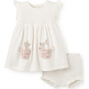 Tea Party Picnic Knit Hand-Embroidered Dress & Bloomer, Florals - Bloomers - 1 - thumbnail