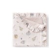 Tea Party Picnic Organic Muslin Lace Edge Blankie, Florals - Blankets - 1 - thumbnail