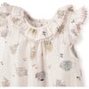 Tea Party Picnic Organic Muslin Lace Edge Bubble, Florals - Dresses - 2