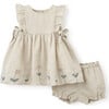 Tea Party Picnic Floral Embroidered Dress & Bloomer Set, Florals - Dresses - 1 - thumbnail