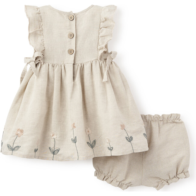 Tea Party Picnic Floral Embroidered Dress & Bloomer Set, Florals - Dresses - 3