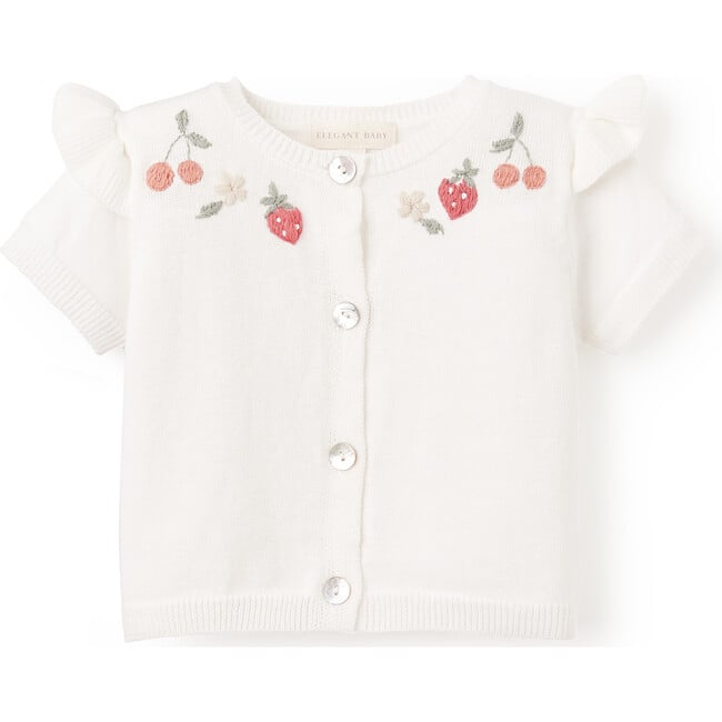 Strawberry Fields Picnic Hand-Embroidered Cardigan, Dots