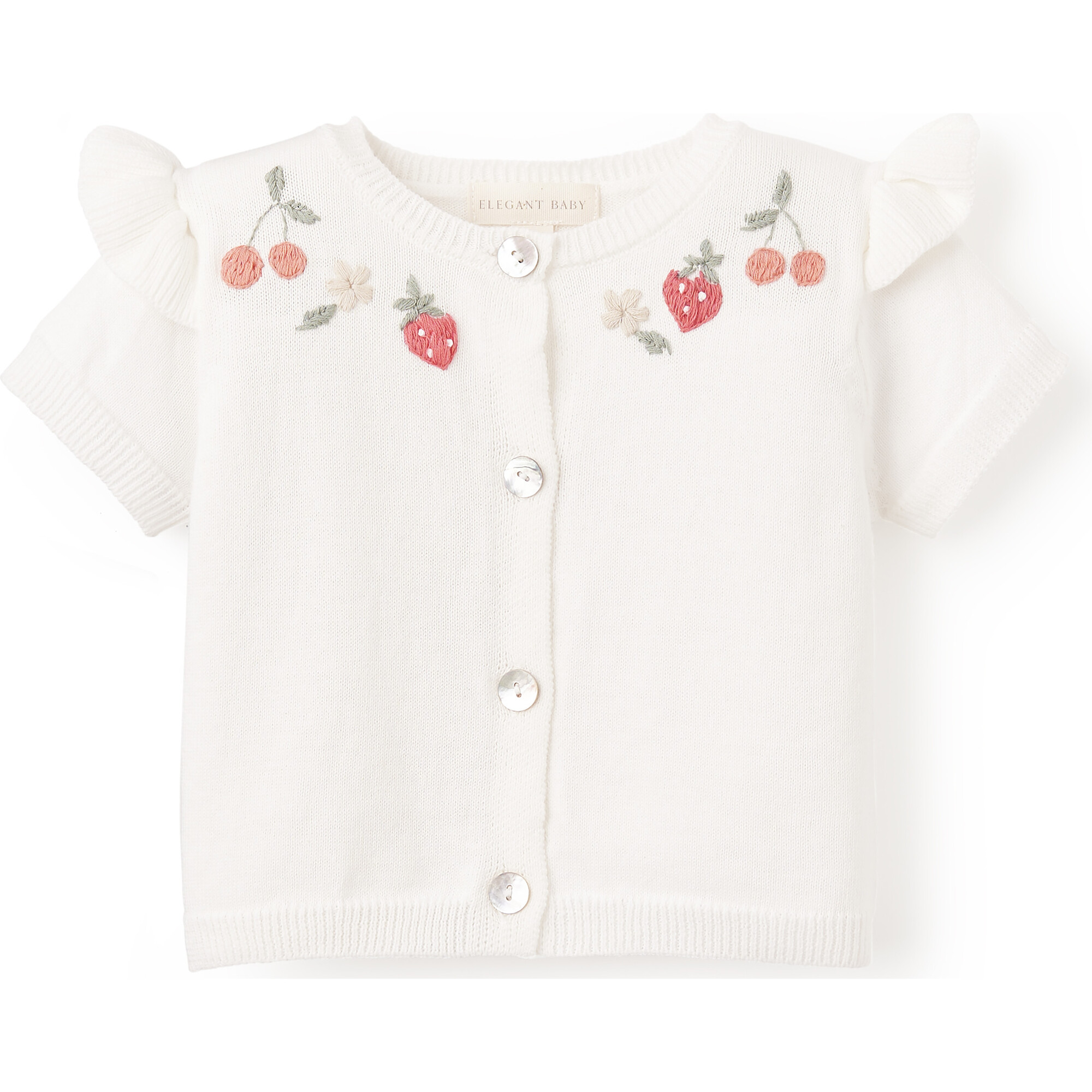 Strawberry Fields Picnic Hand-Embroidered Cardigan, Dots - Cardigans - 1