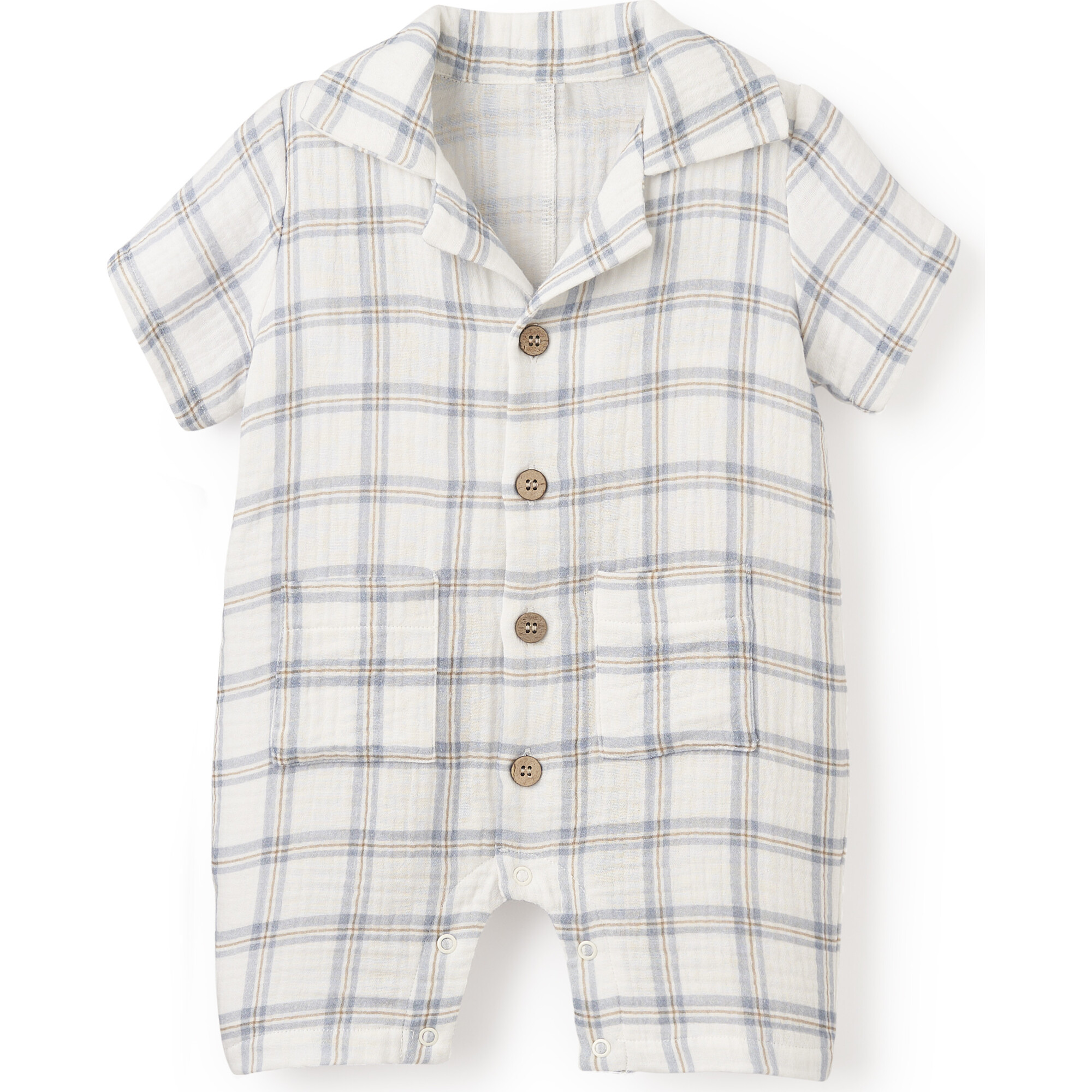 Spring Classics Plaid Muslin Shortall, Plaid - Shorts - 1