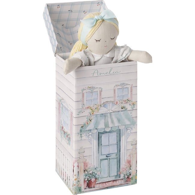 Strawberry Fields Boxed Linen Amelia Doll, Dots - Soft Dolls - 4