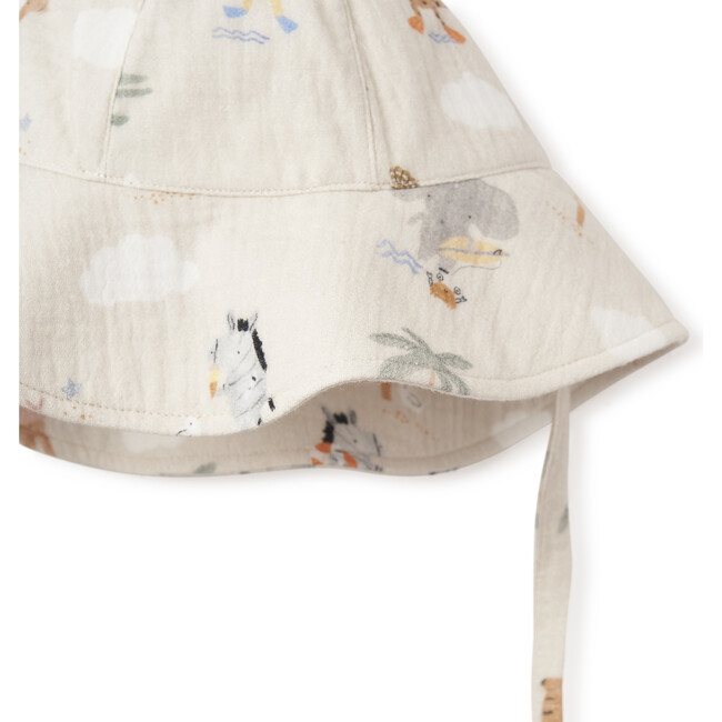 Seaside Safari Organic Muslin Sunhat, Tan - Hats - 2