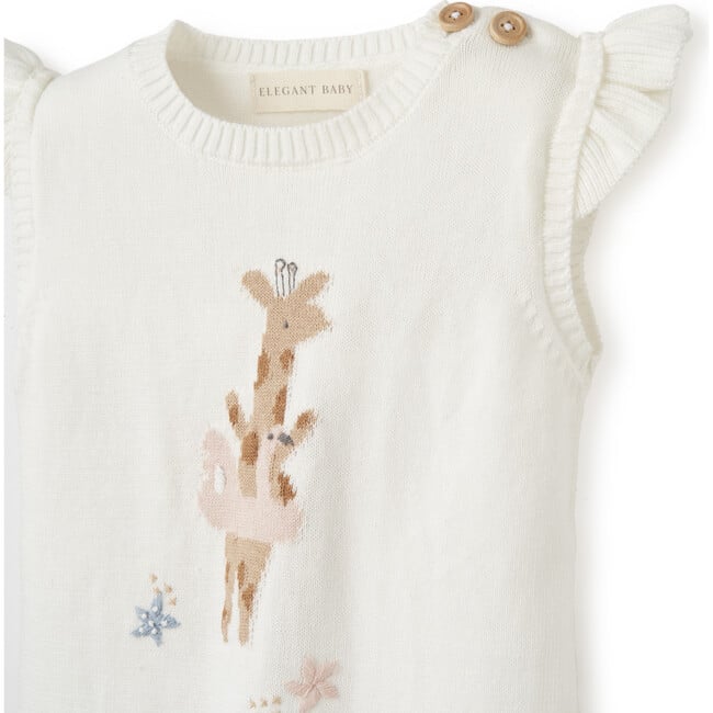 Seaside Safari Giraffe Knit Top & Muslin Short Set, Tan - Shorts - 2