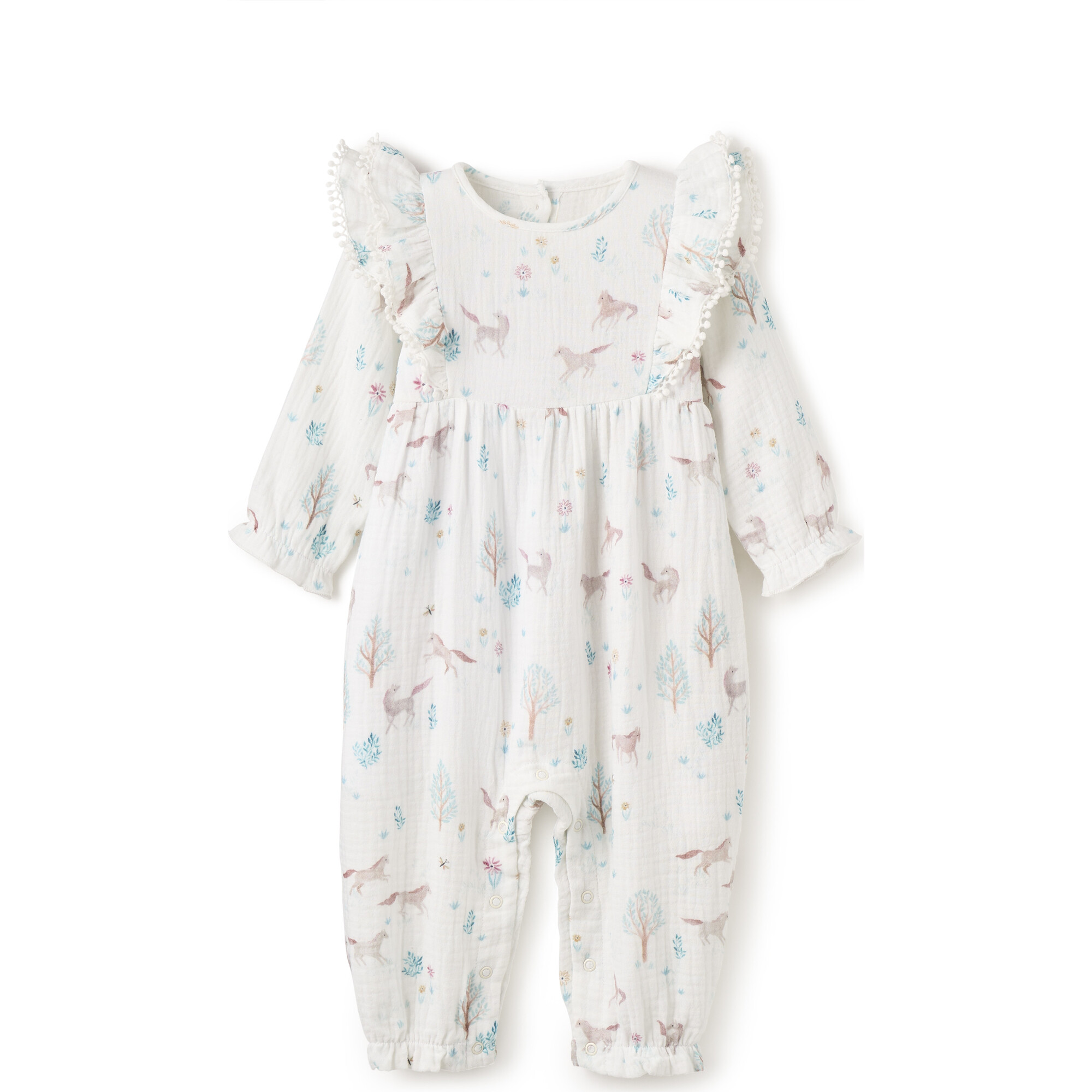 Pony Meadow Organic Muslin Jumpsuit, Multicolors - Jumpsuits - 1