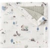 Pond Friends Organic Muslin Blankie, Green - Blankets - 1 - thumbnail