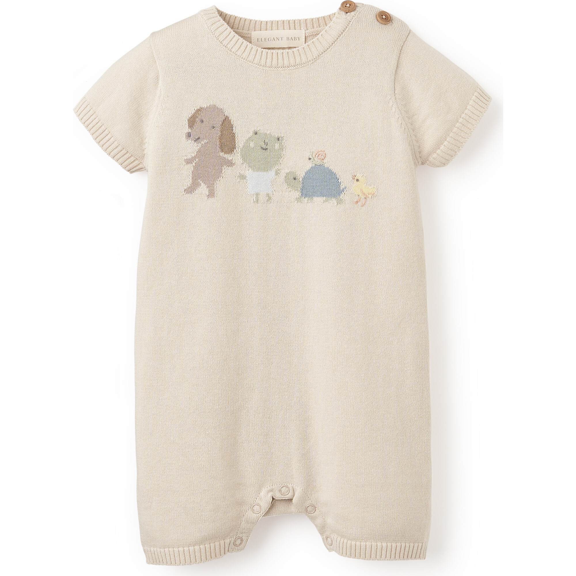 Pond Friends Knit Shortall, Green - Shorts - 1