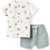 On The Farm Organic Muslin Top & Shorts, Multicolors - Shorts - 1 - thumbnail