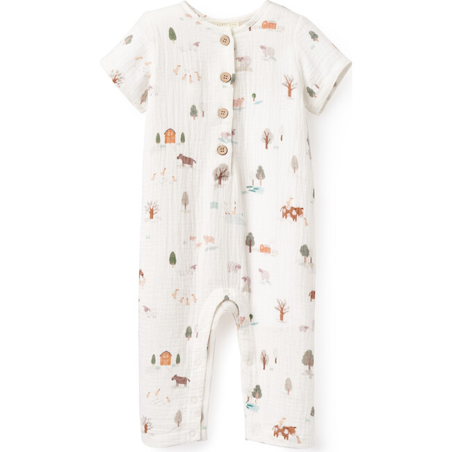 On The Farm Organic Muslin Jumpsuit, Multicolors