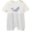 Ocean Adventure Whale Striped Shortall Knit, Blue - Shorts - 1 - thumbnail