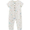 Ocean Adventure Muslin Short Sleeve Jumpsuit White, Blue - Jumpsuits - 1 - thumbnail