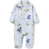 Magical Adventure Organic Muslin Jumpsuit, Blue - Overalls - 1 - thumbnail