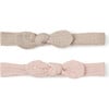 Headband Muslin Bow, Pink & Taupe - Headbands - 1 - thumbnail