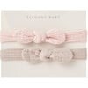 Headband Muslin Bow, Pink & Taupe - Headbands - 3