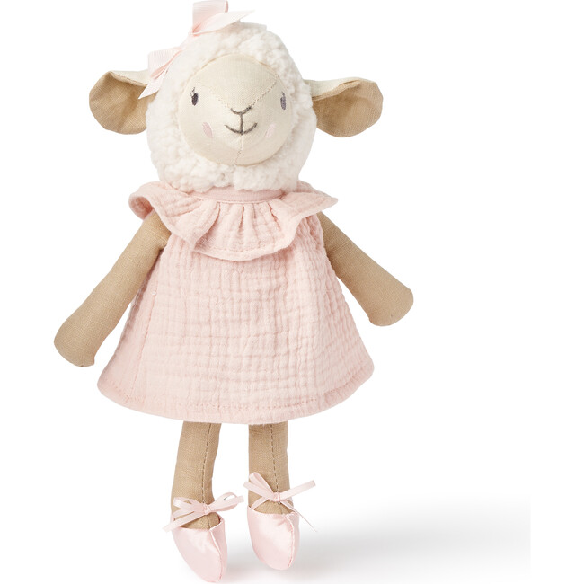 Garden Picnic Linen Lucy The Lamb Toy 10-Inch Boxed, Pink