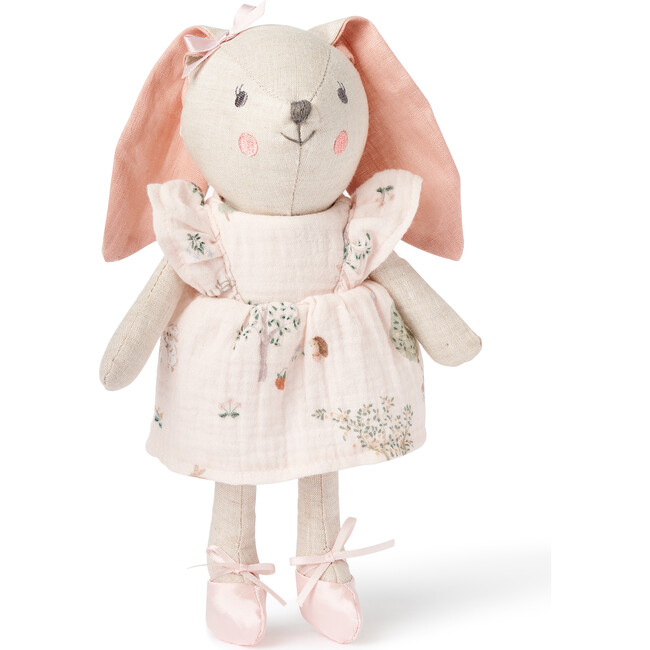 Garden Picnic Linen Charlotte The Bunny Toy 10-Inch Boxed, Pink