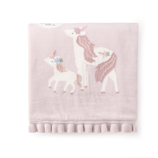 Fairytale Wonderland Unicorn Knit Blanket 30X40, Violet & Pink