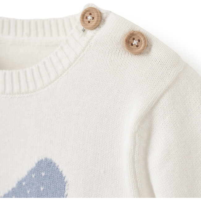 Ocean Adventure Whale Striped Shortall Knit, Blue