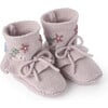 Fairytale Wonderland Embroidered Booties 0-12M, Violet & Pink - Booties - 1 - thumbnail